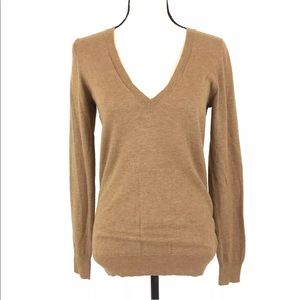 THE LIMITED Womens Brown Wool Blend V-Neck Sweater